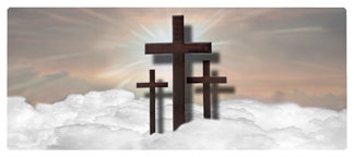 DNSEMP-L-106-BZ Three Crosses (Clouds) Bronze